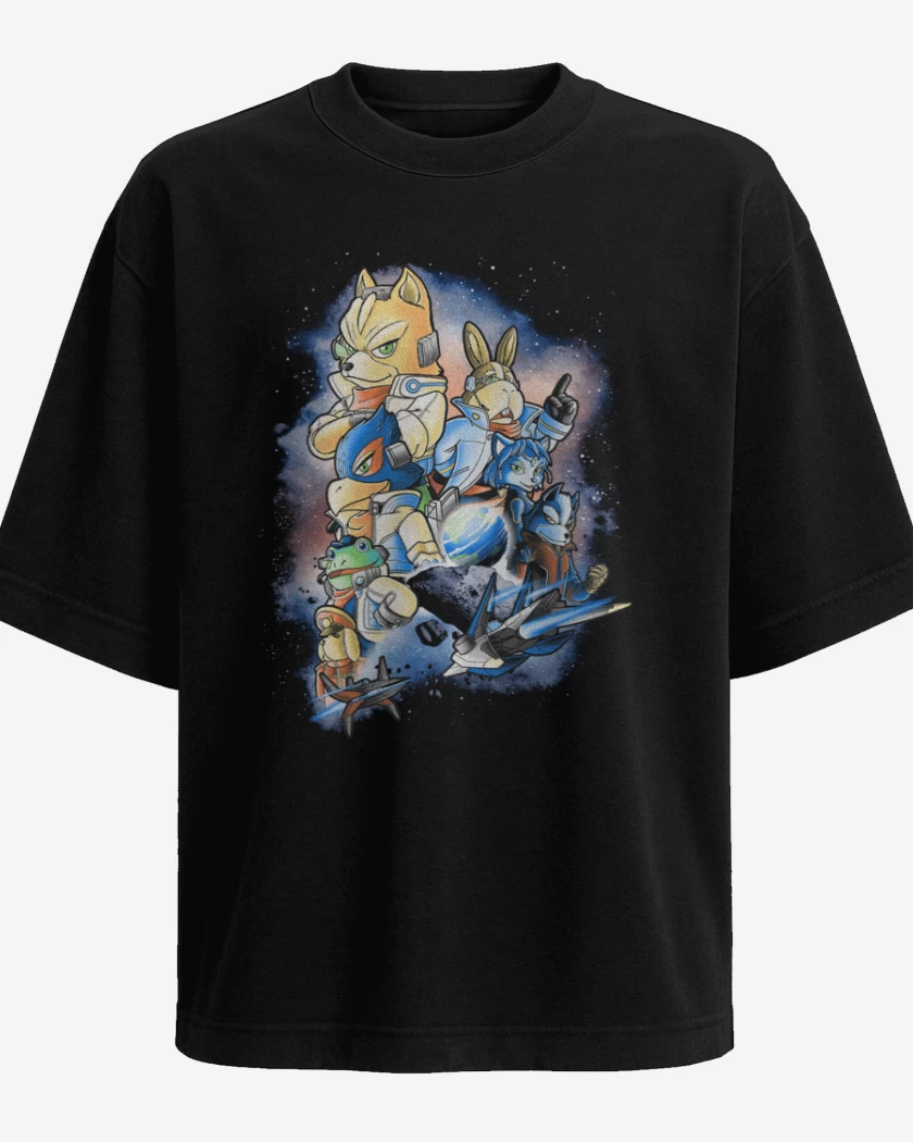 Polera Oversize Negro de Star Fox