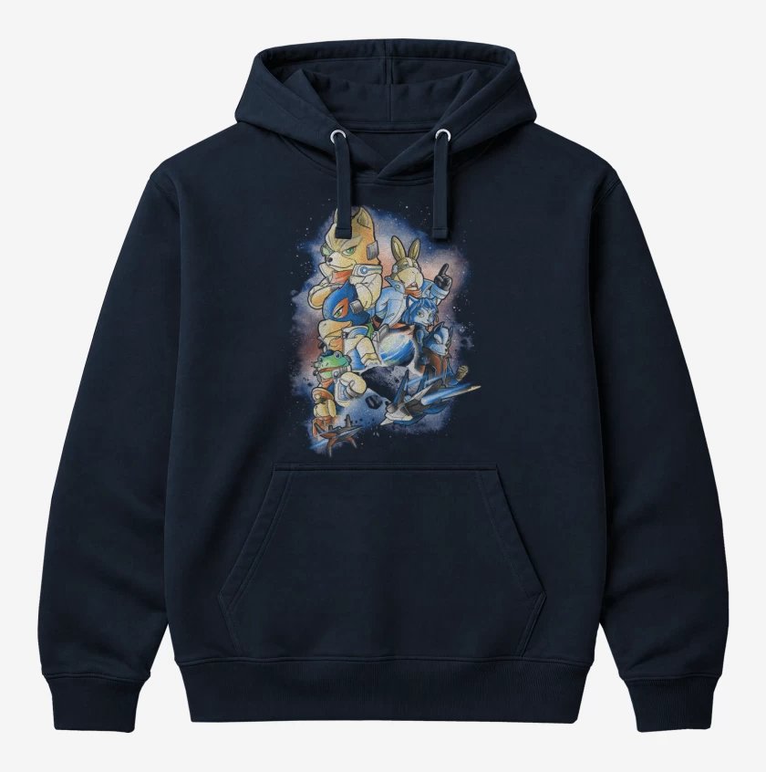 Polerón Canguro Azul Marino de Star Fox