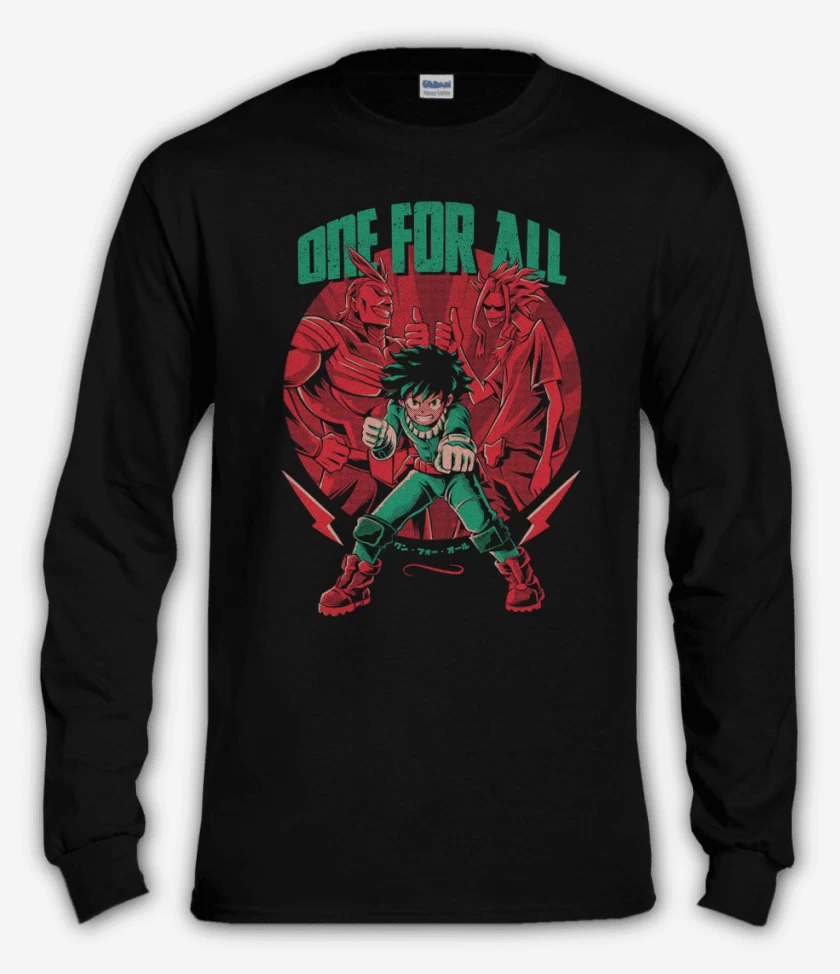 Polera manga larga Negro de Boku no hero 5