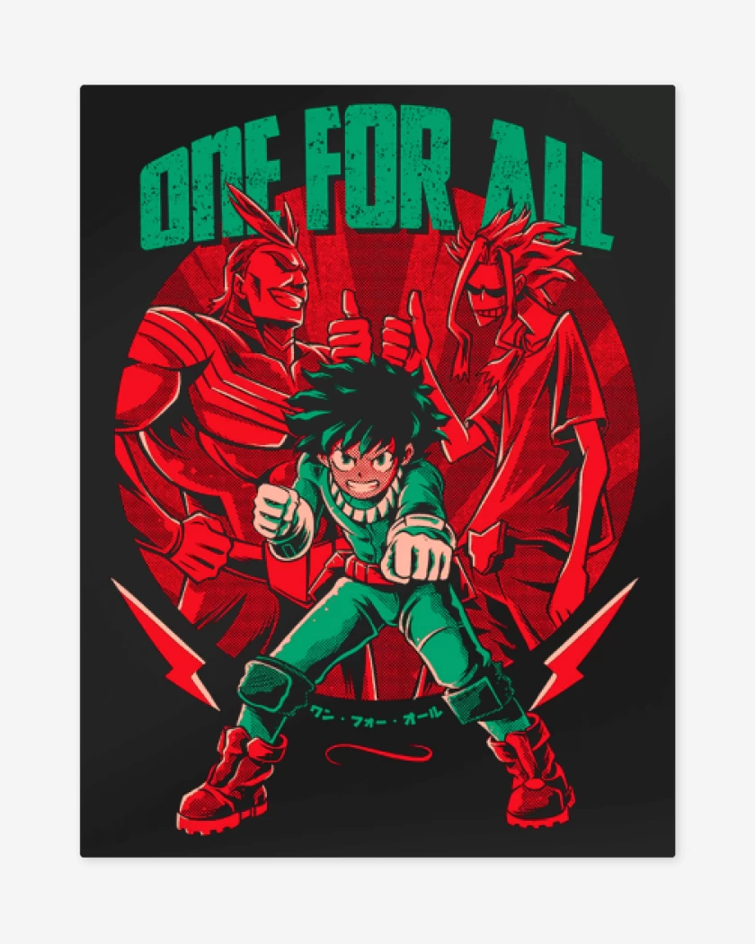 Print metalico Negro de Boku no hero 5