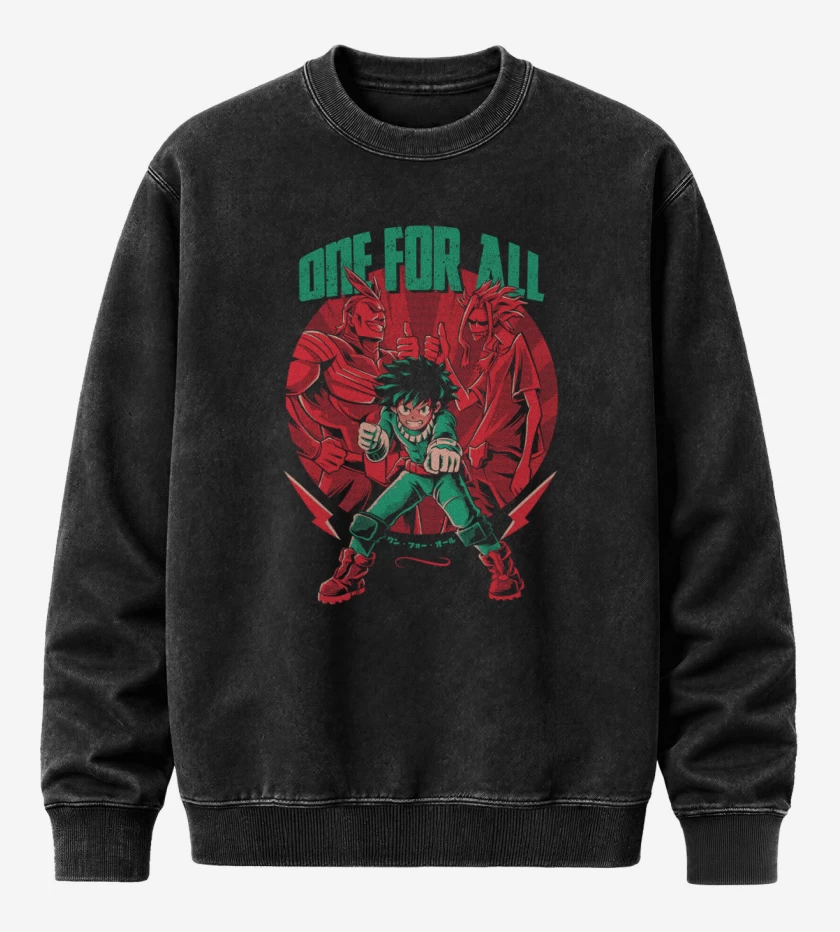 Poleron Polo Acid Wash Negro de Boku no hero 5