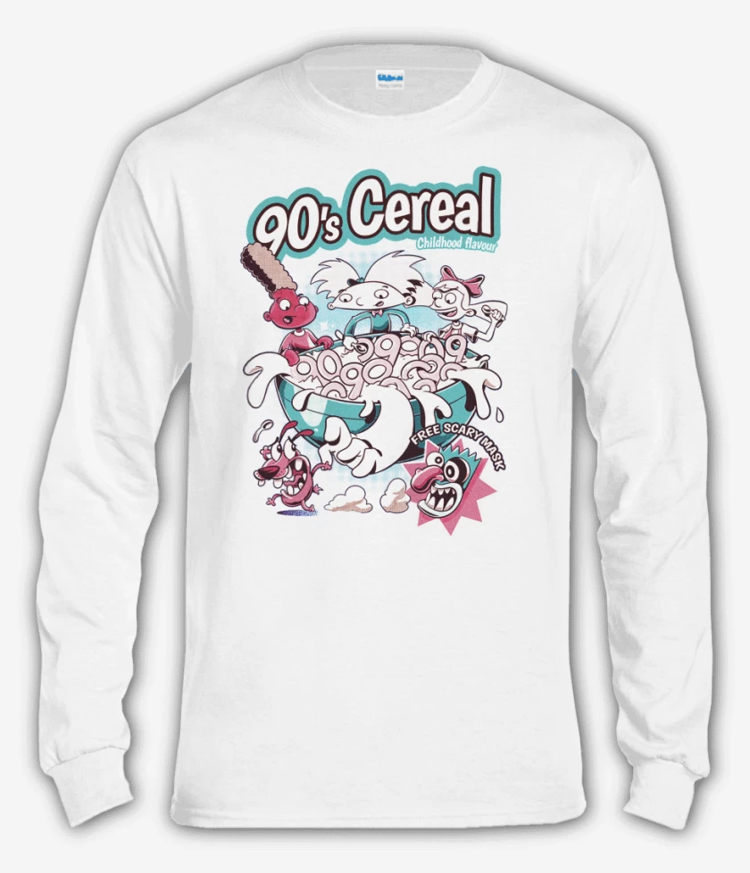 Polera manga larga Blanco de 90s