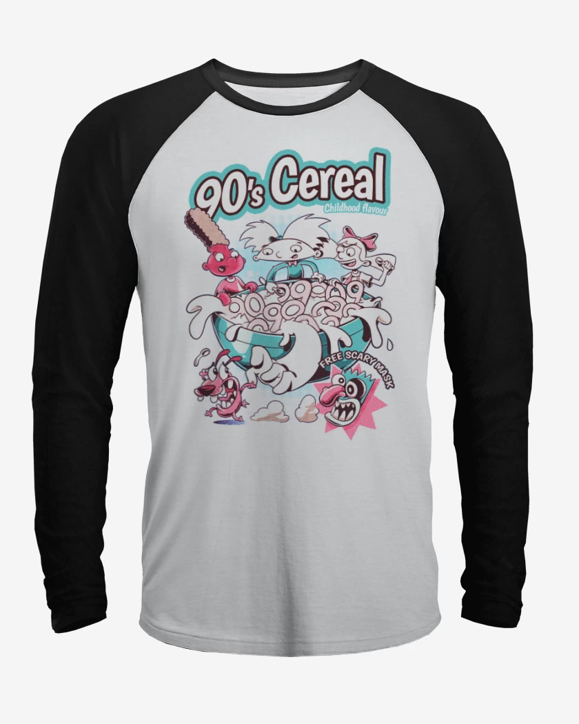 Polera Raglan Blanco / Negro de 90s