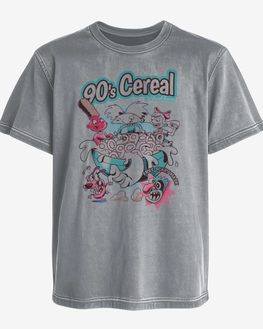 Polera desgastada Gris Melange de 90s