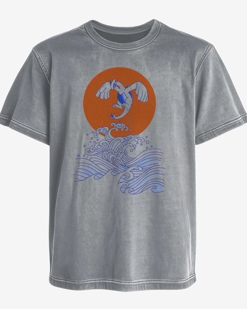 Polera desgastada Gris Melange de Lugia