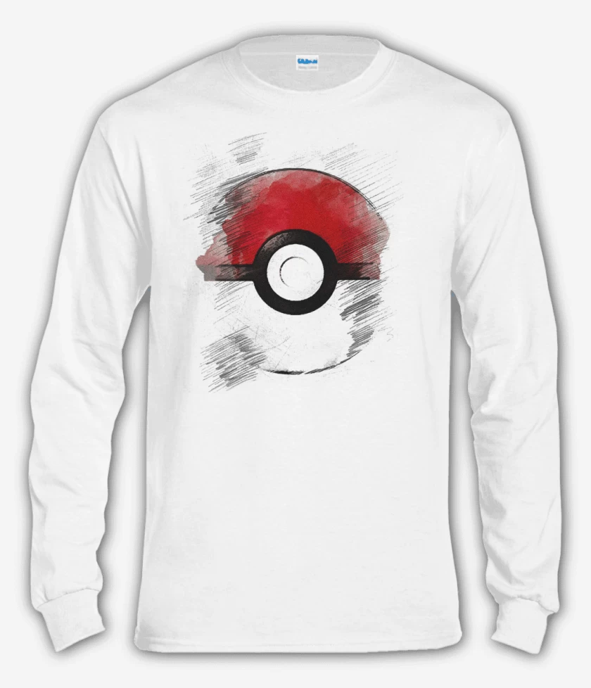 Polera manga larga Blanco de Pokeball