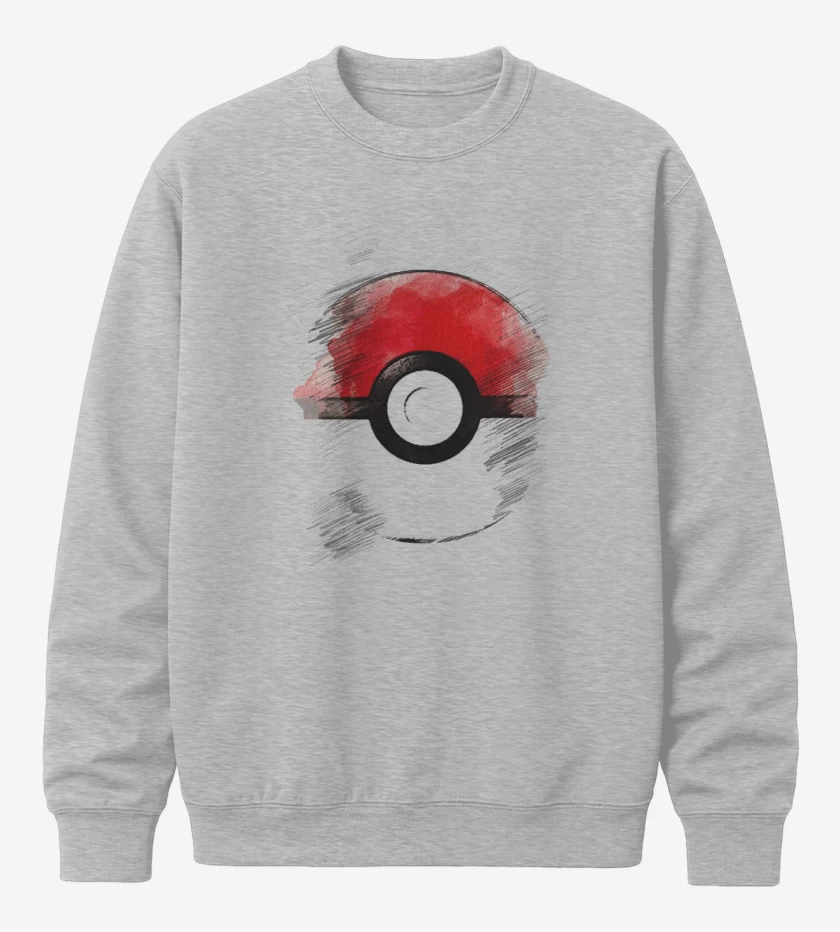 Poleron polo Gris Melange de Pokeball