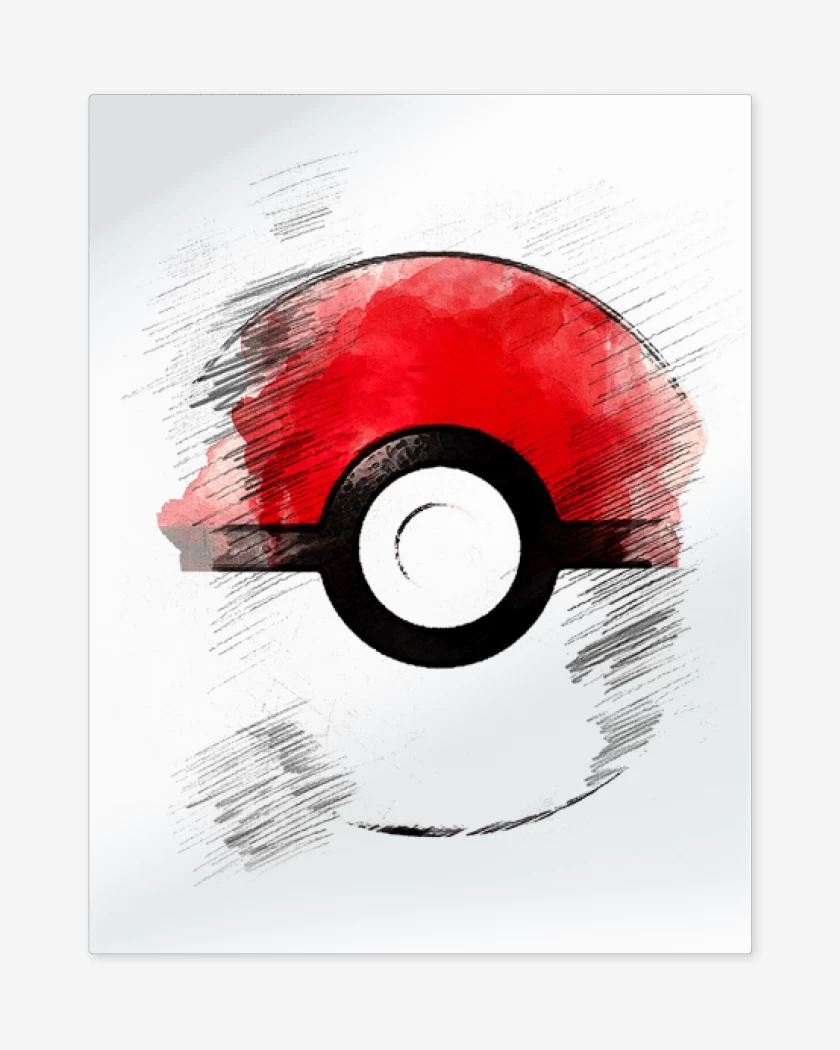 Print metalico Blanco de Pokeball