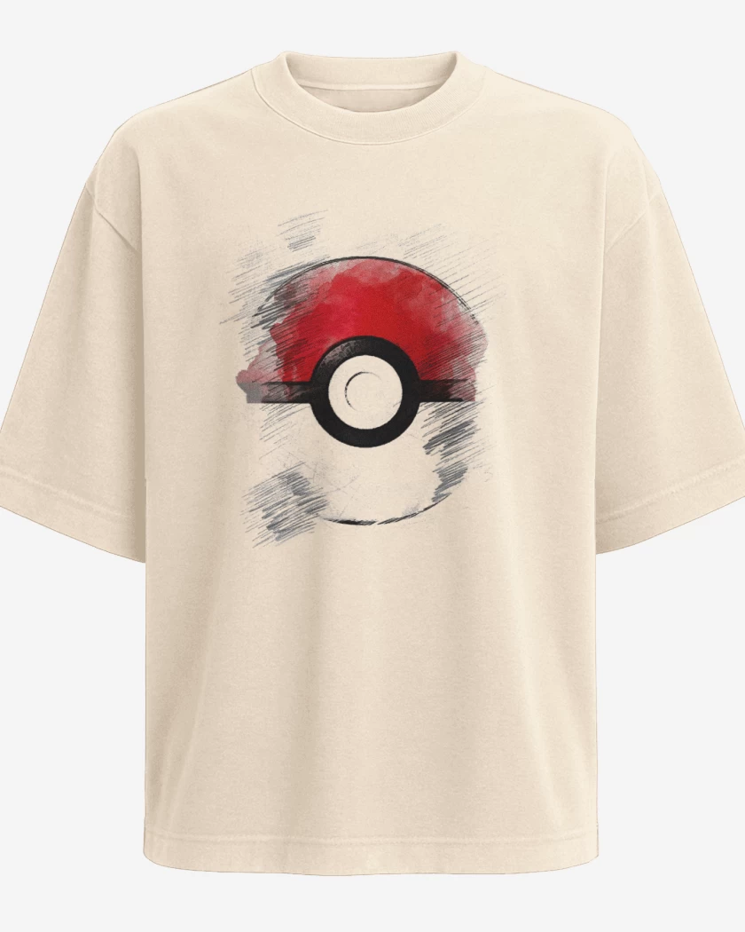 Polera Oversize Beige de Pokeball