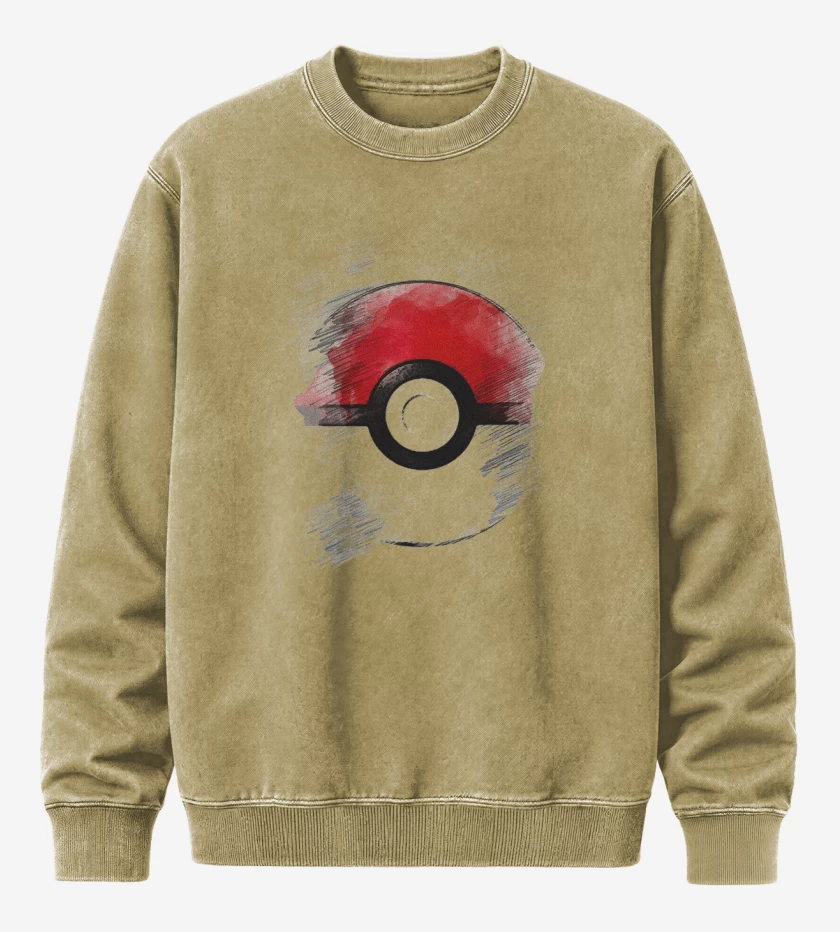 Poleron Polo Acid Wash Beige de Pokeball