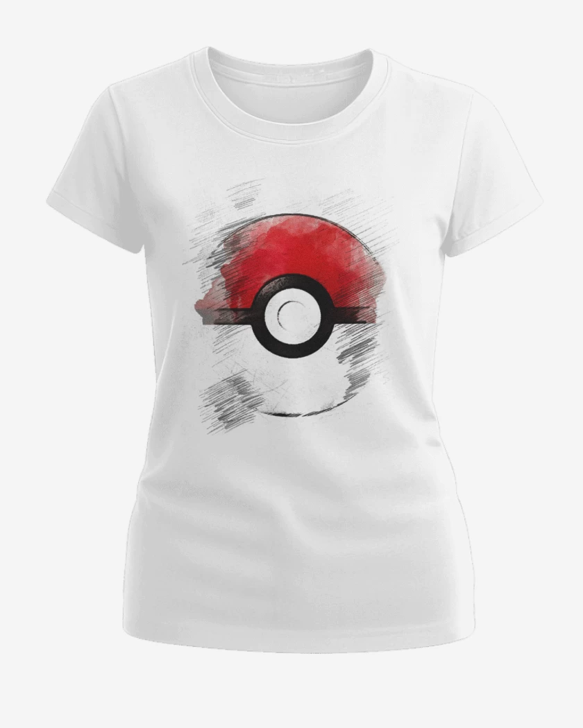Polera de Mujer Blanco de Pokeball