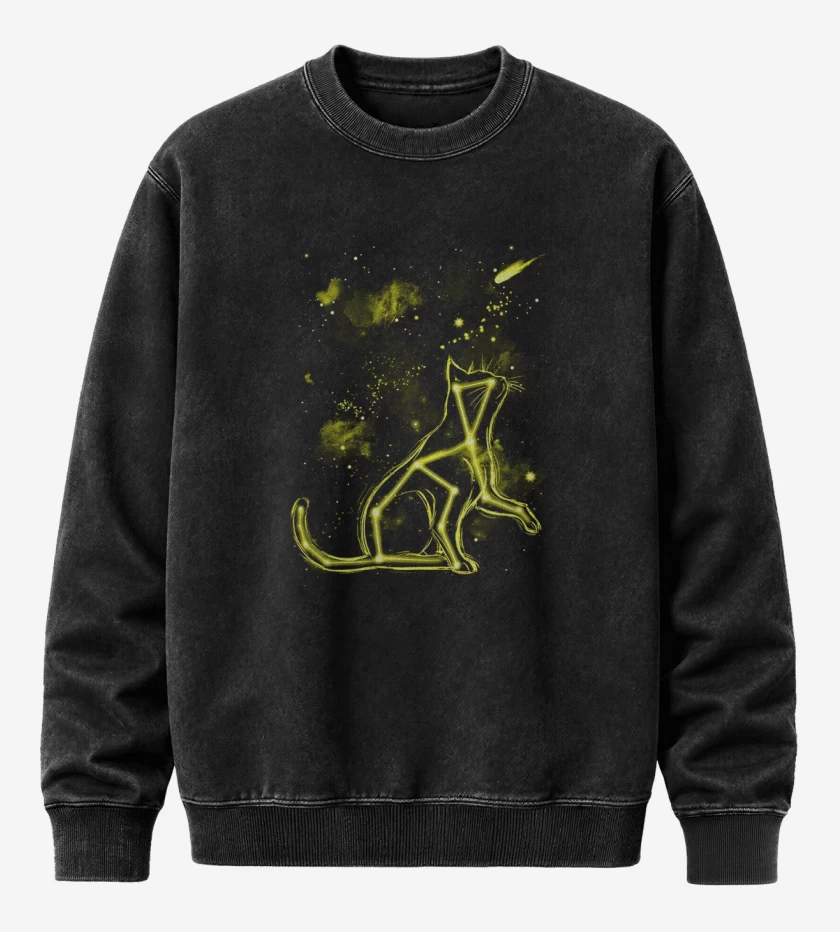 Poleron Polo Acid Wash Negro de Star Cat