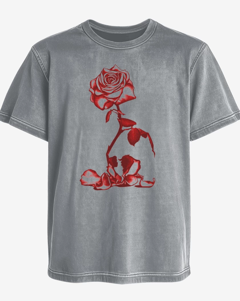 Polera desgastada La bella y la bestia