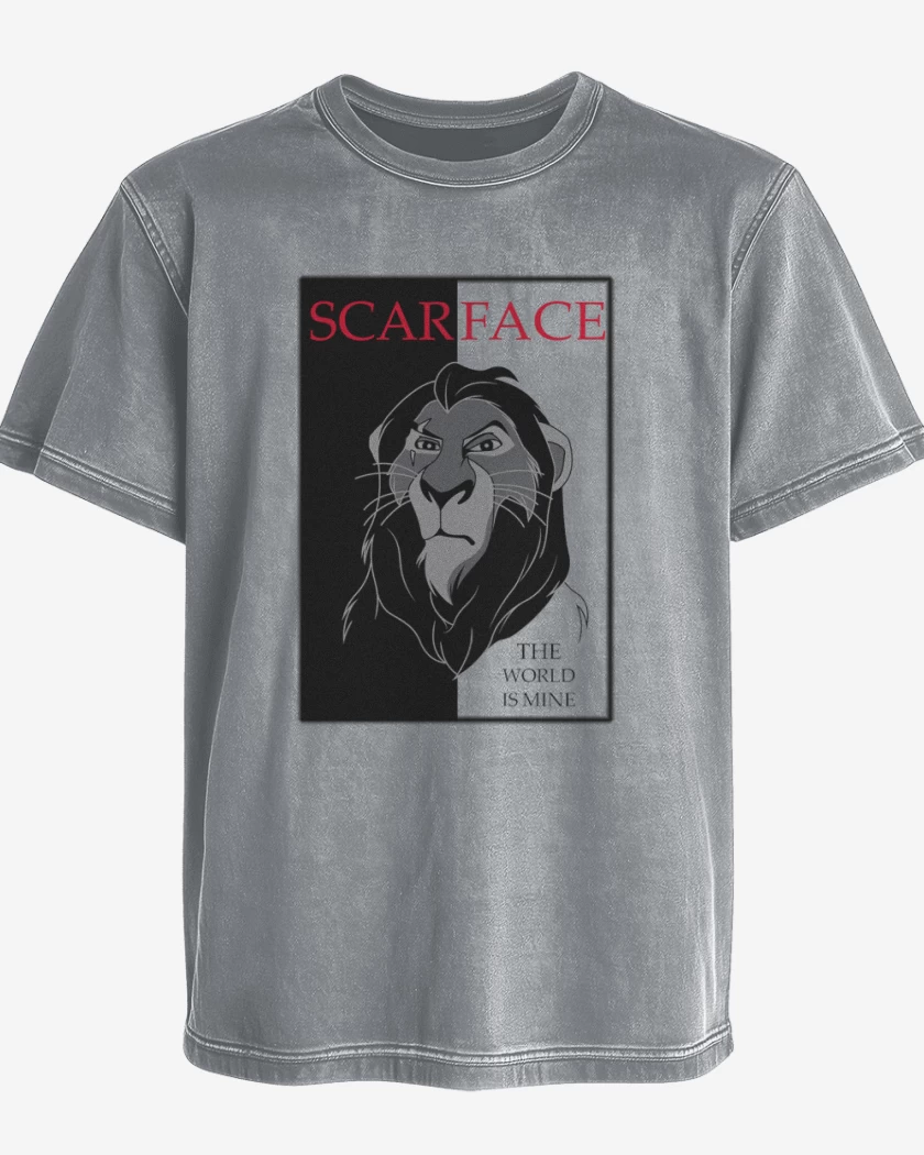 Polera desgastada Gris Melange de Scarface