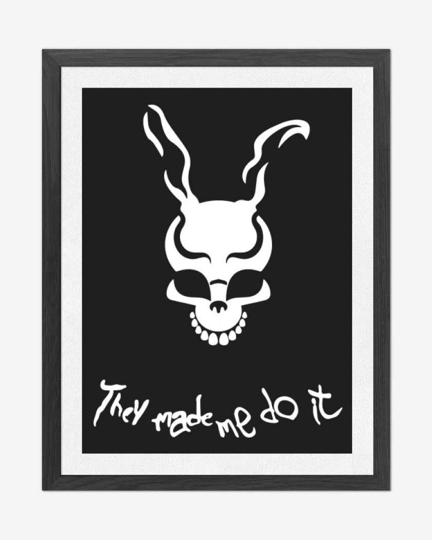 Cuadro decorativo Negro de Darko - They made me do it