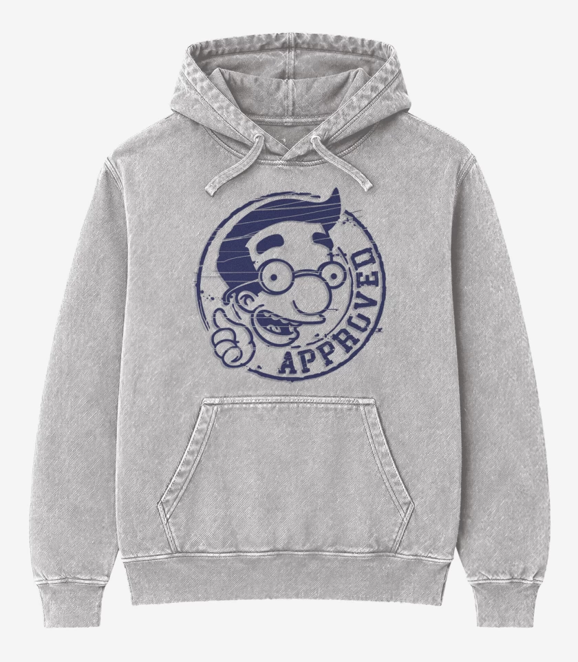 Poleron Canguro Acid Wash Gris Melange de milhouse approved