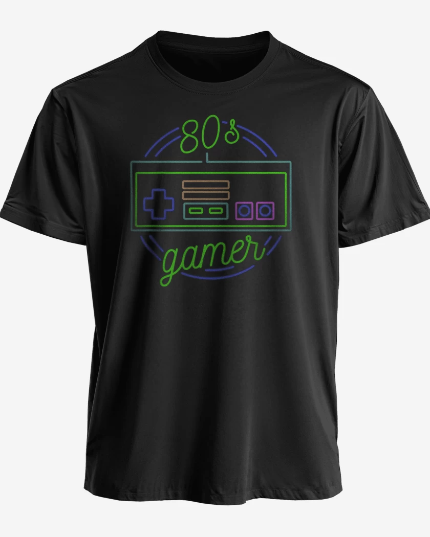 Polera Negro de 80s gamer