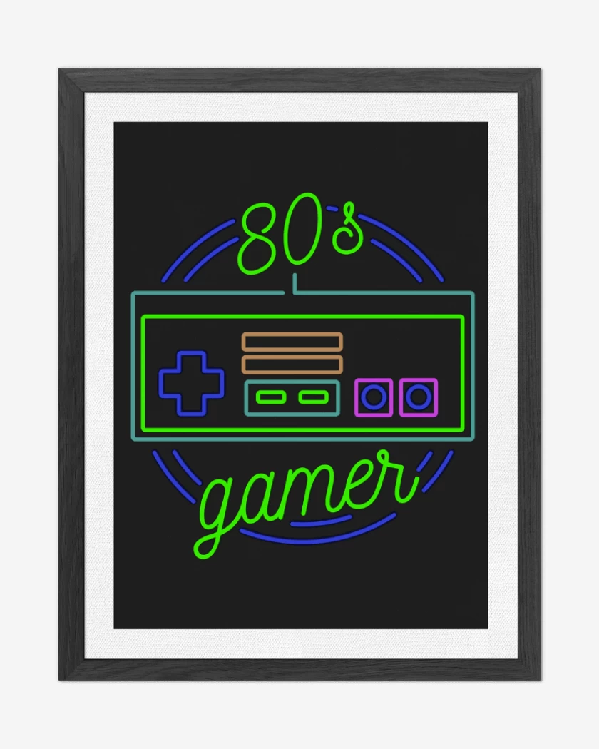 Cuadro decorativo Negro de 80s gamer