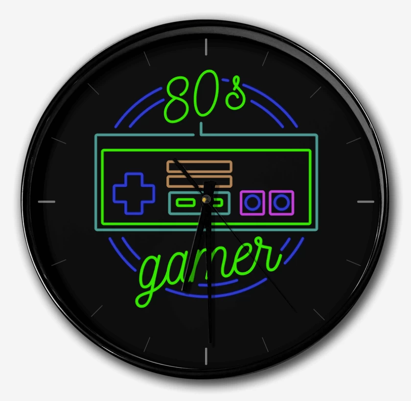 Reloj Negro de 80s gamer