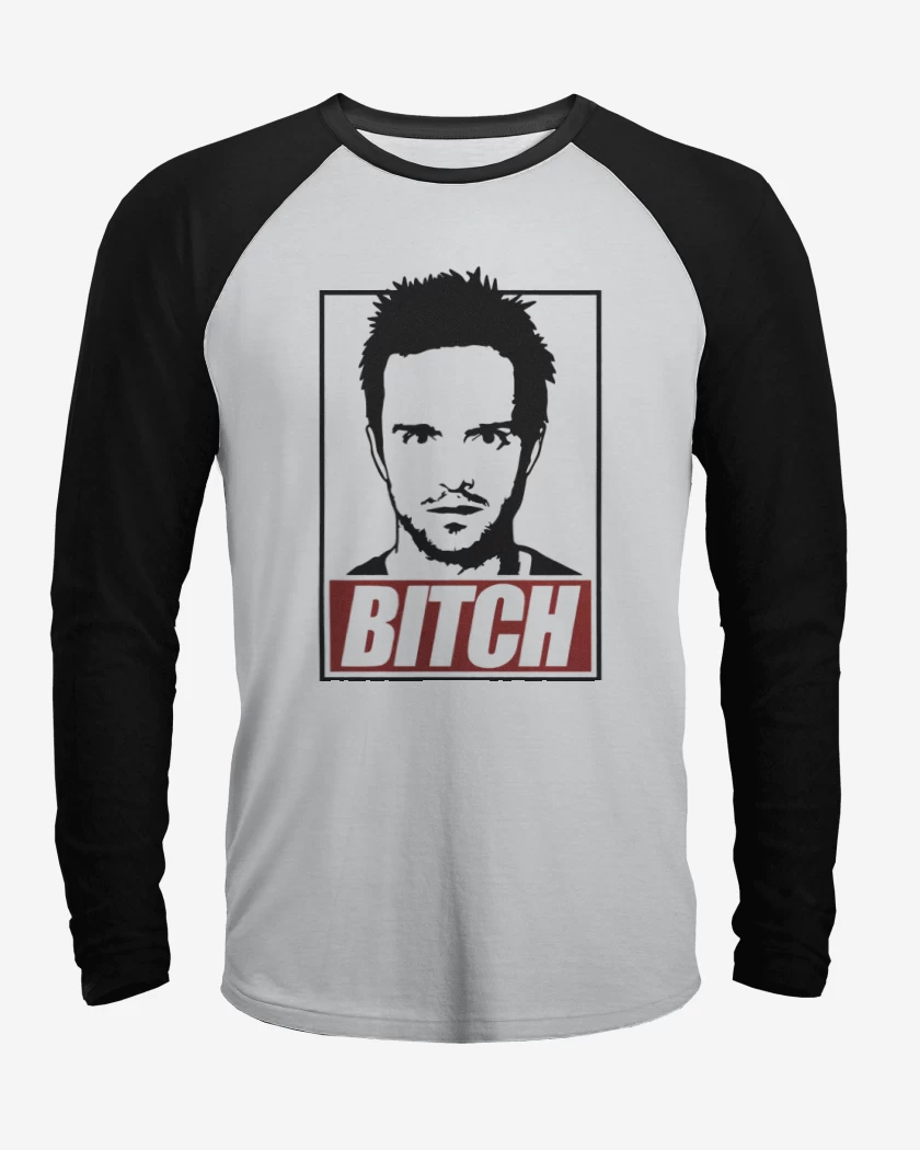 Polera Raglan Blanco / Negro de Jesse - Bitch