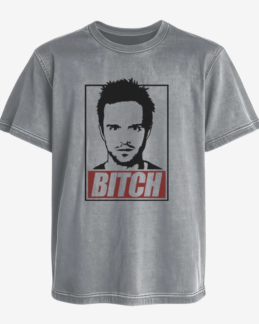 Polera desgastada Gris Melange de Jesse - Bitch