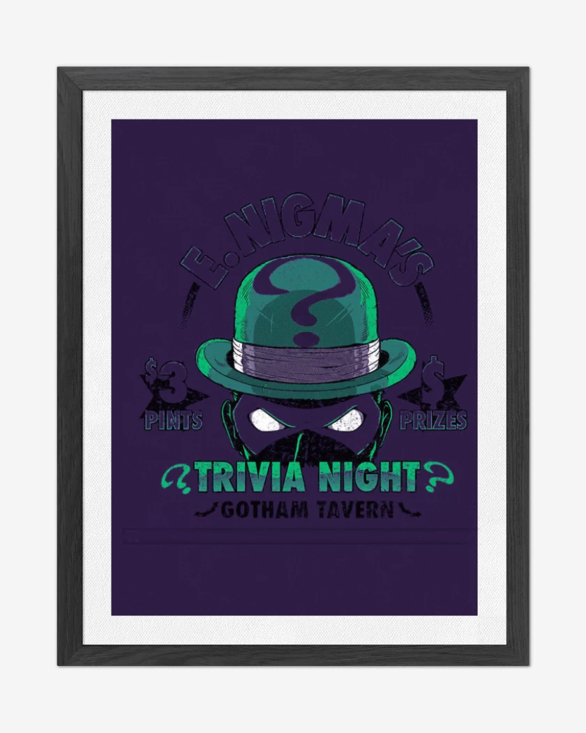 Cuadro decorativo Morado de Acertijo Trivia