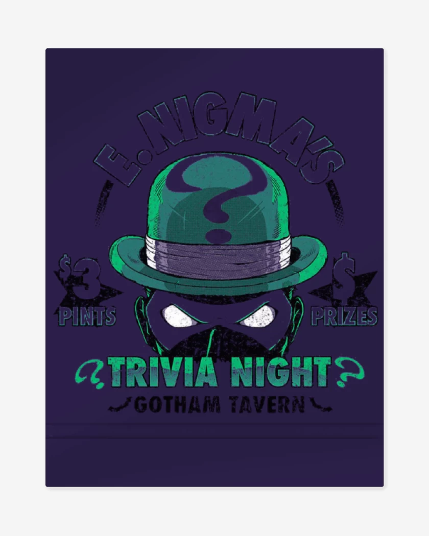 Print metalico Morado de Acertijo Trivia