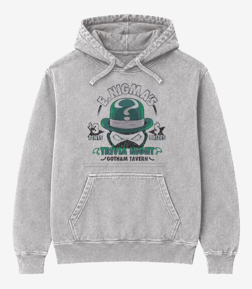 Poleron Canguro Acid Wash Gris Melange de Acertijo Trivia