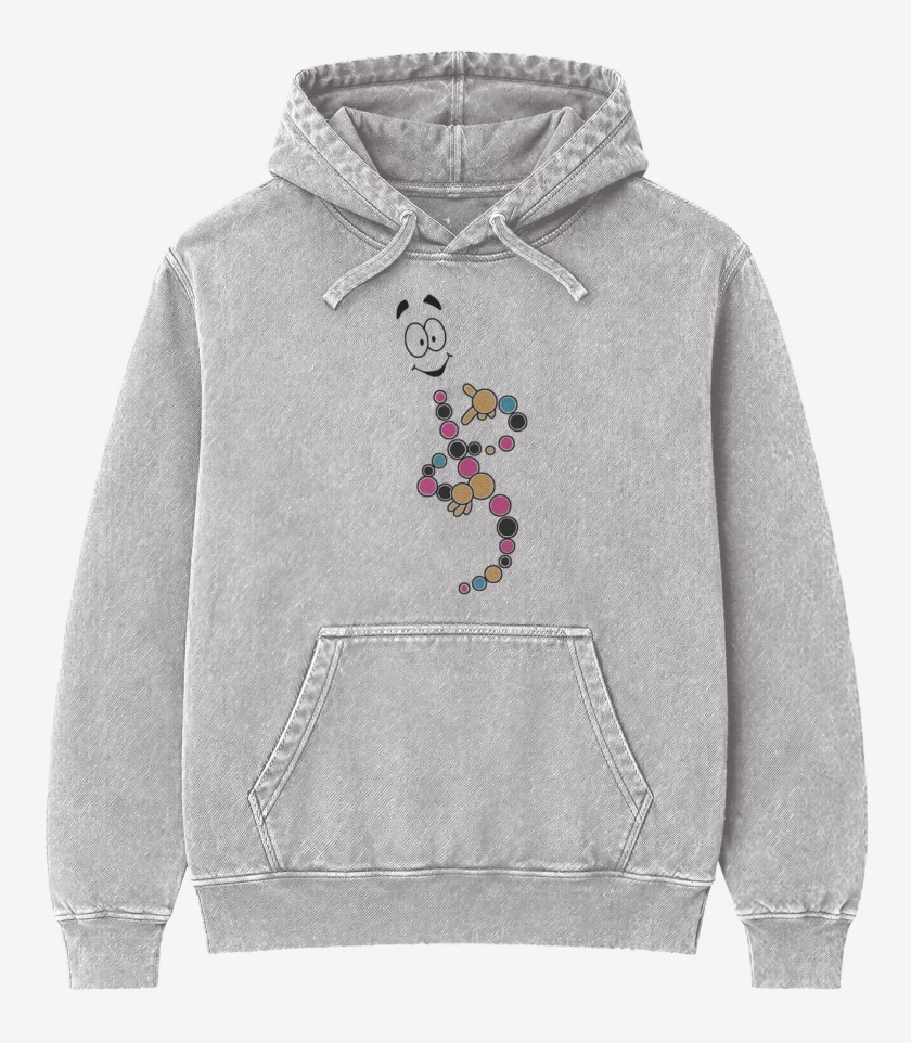 Poleron Canguro Acid Wash Gris Melange de Mr. adn jurassic