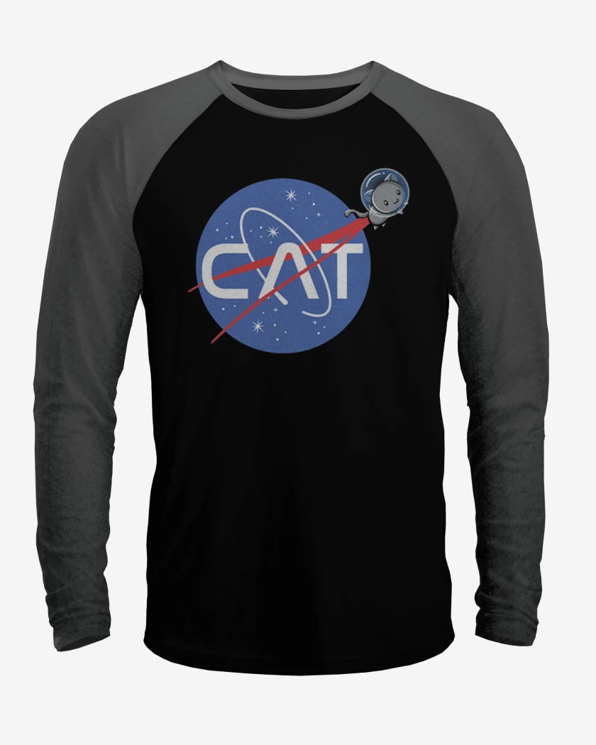 Polera Raglan Negro / Negro Heather de Cat Nasa