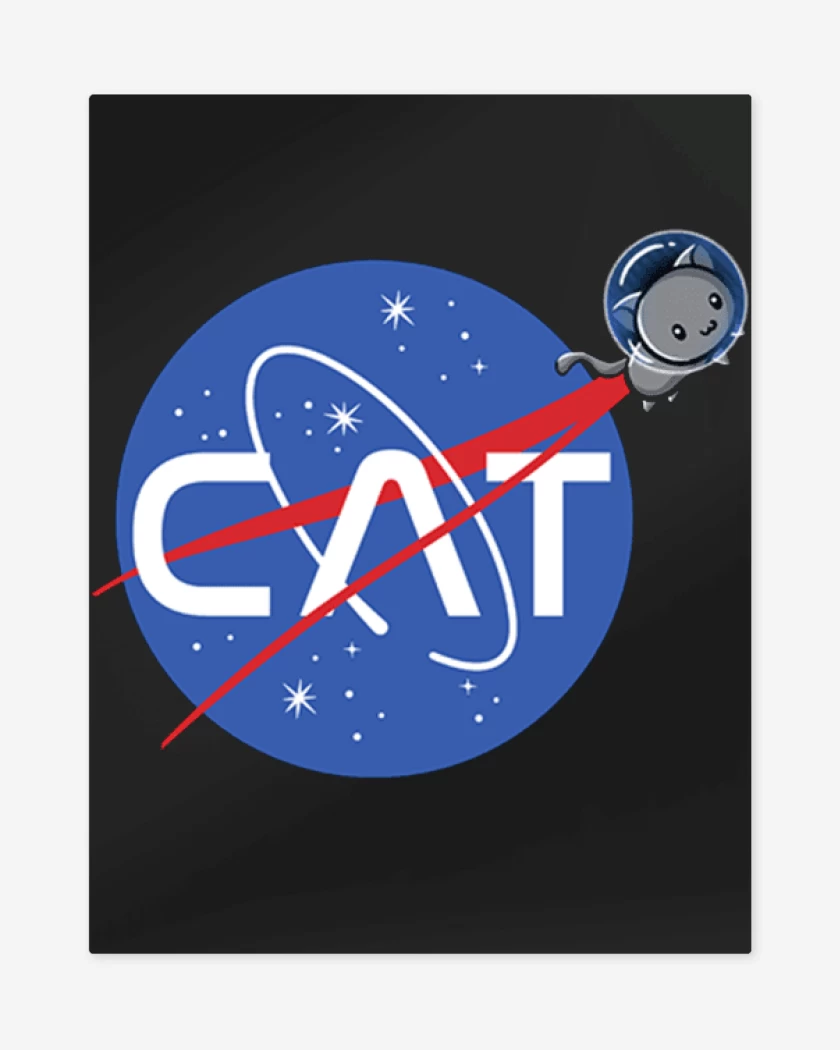 Print metalico Negro de Cat Nasa