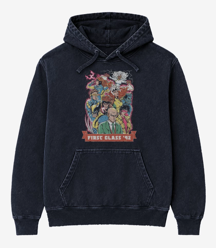 Poleron Canguro Acid Wash Azul Marino de X men first class