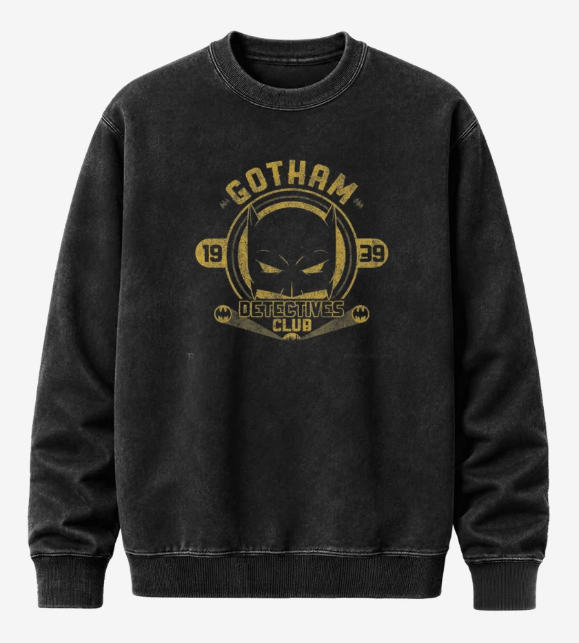 Poleron Polo Acid Wash Negro de Gotham Detectives 