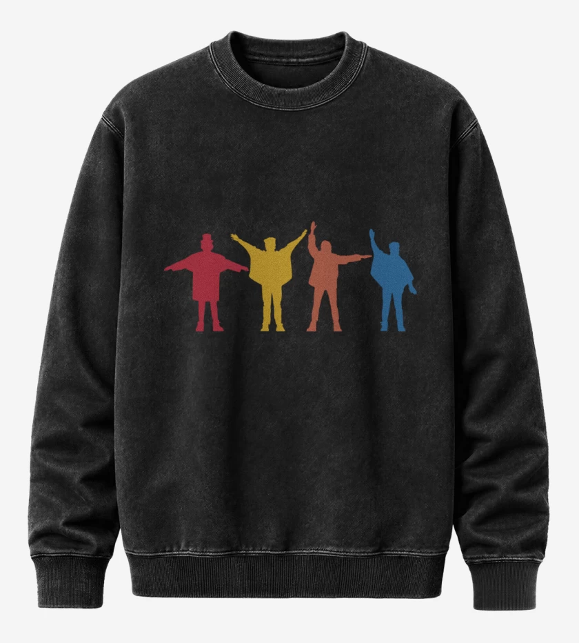 Poleron Polo Acid Wash Negro de The Beatles - Siluetas