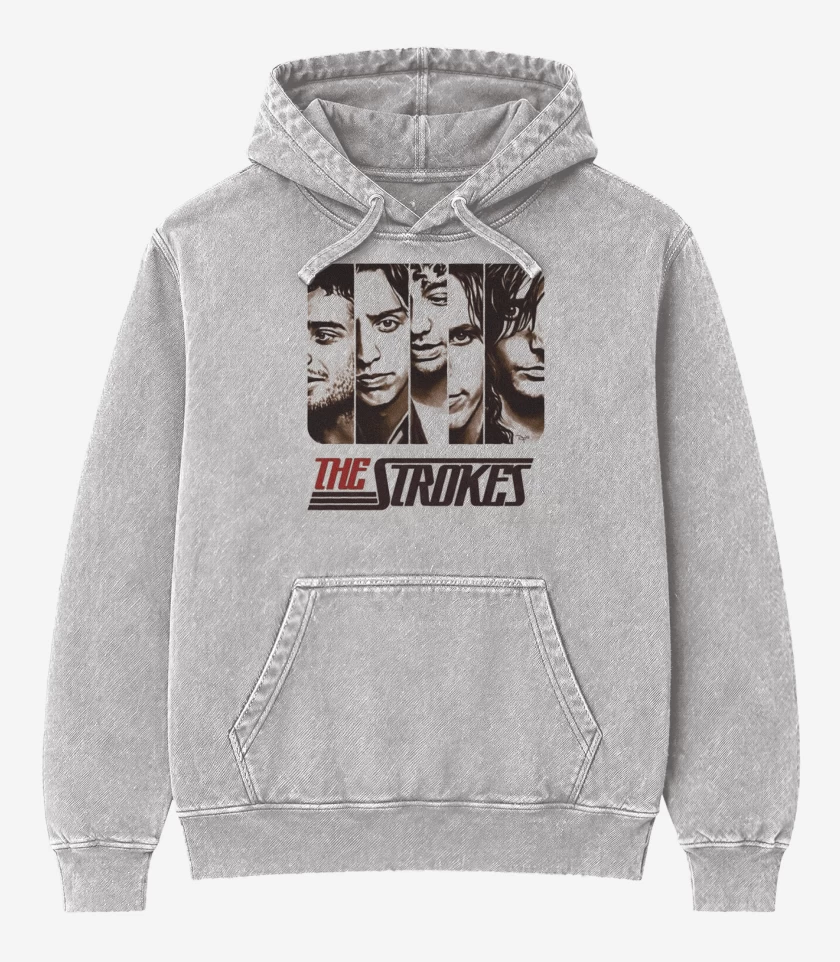 Poleron Canguro Acid Wash Gris Melange de THE STROKES 2