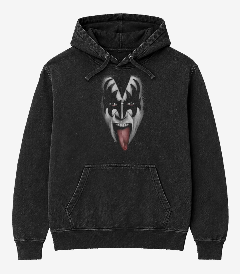 Poleron Canguro Acid Wash Negro de KISS 2 