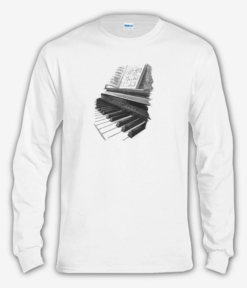 Polera manga larga Blanco de PIANO ACUA