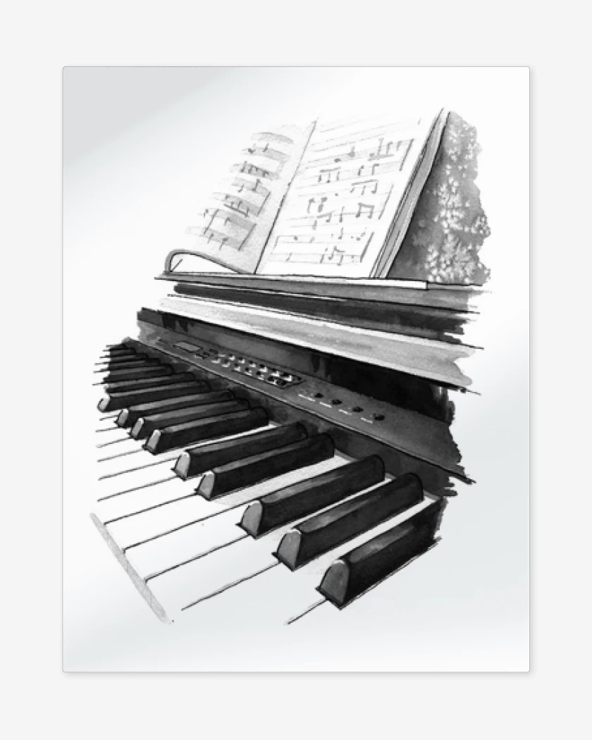 Print metalico Blanco de PIANO ACUA