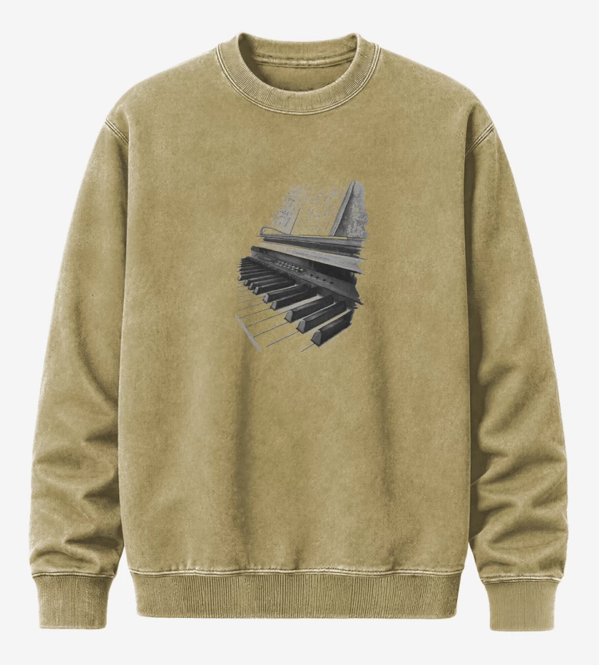 Poleron Polo Acid Wash Beige de PIANO ACUA