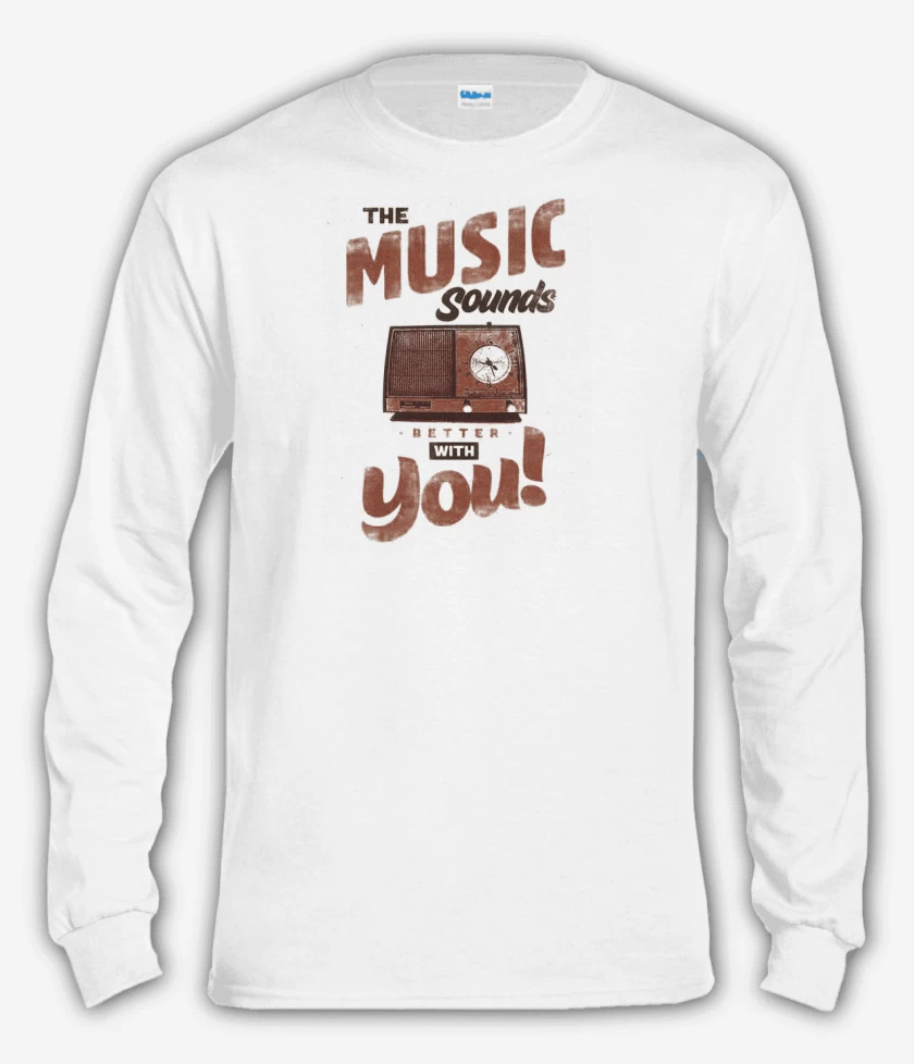 Polera manga larga Blanco de MUSIC SOUNDS YOU 
