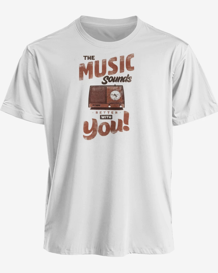 Polera premium Blanco de MUSIC SOUNDS YOU 