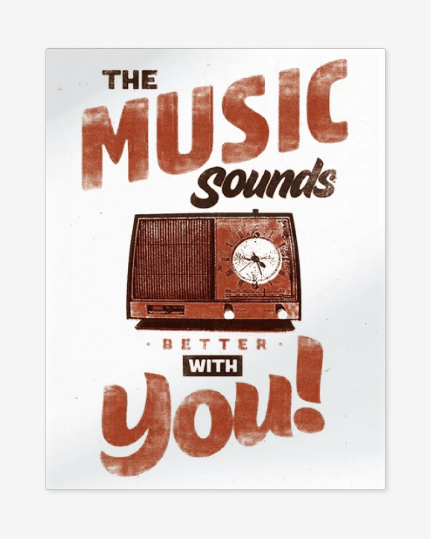 Print metalico Blanco de MUSIC SOUNDS YOU 