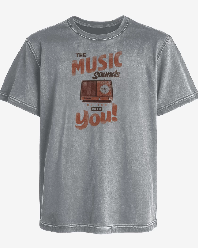 Polera desgastada Gris Melange de MUSIC SOUNDS YOU 