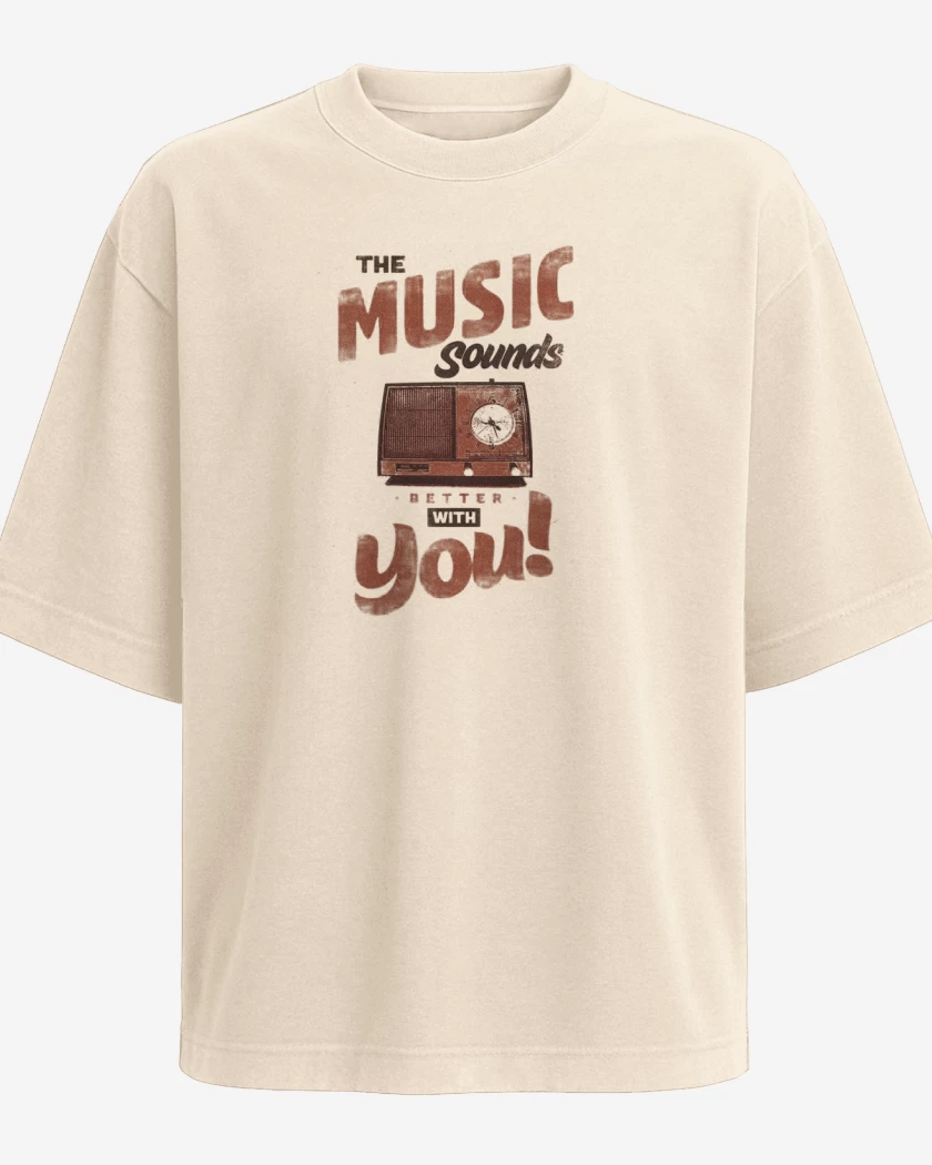 Polera Oversize Beige de MUSIC SOUNDS YOU 
