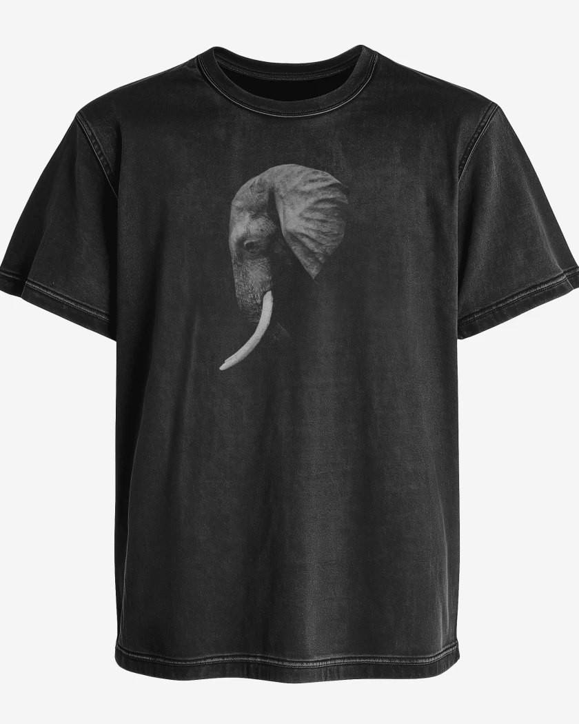 Polera desgastada Negro de L-FANTE
