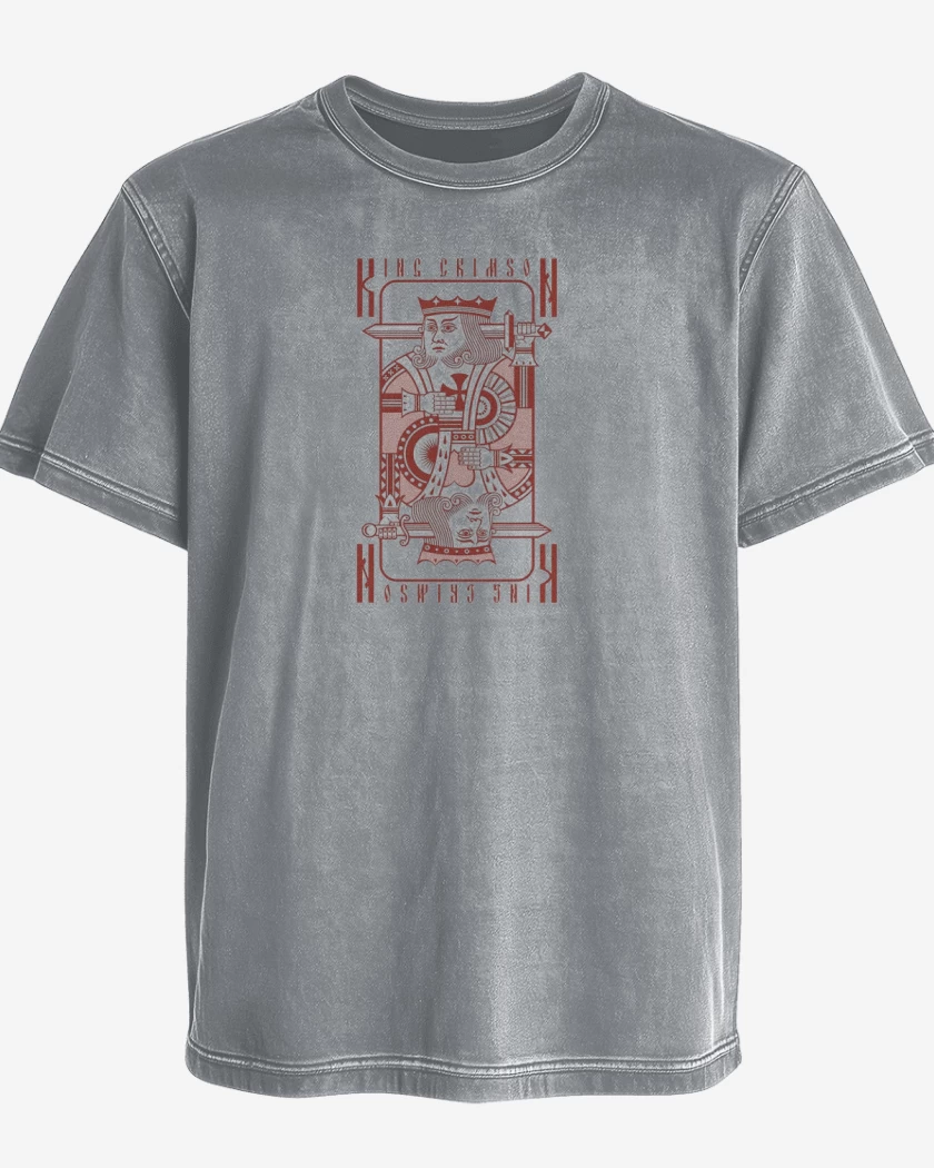 Polera desgastada Gris Melange de king crimson 1 