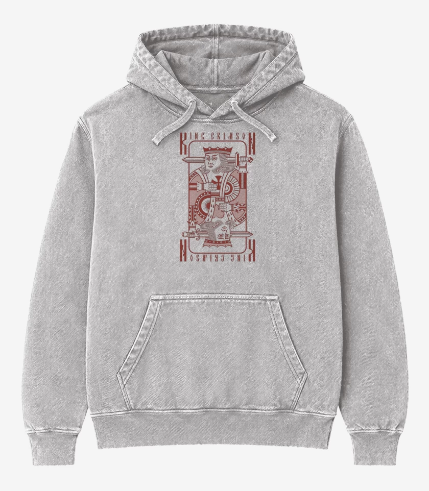 Poleron Canguro Acid Wash Gris Melange de king crimson 1 