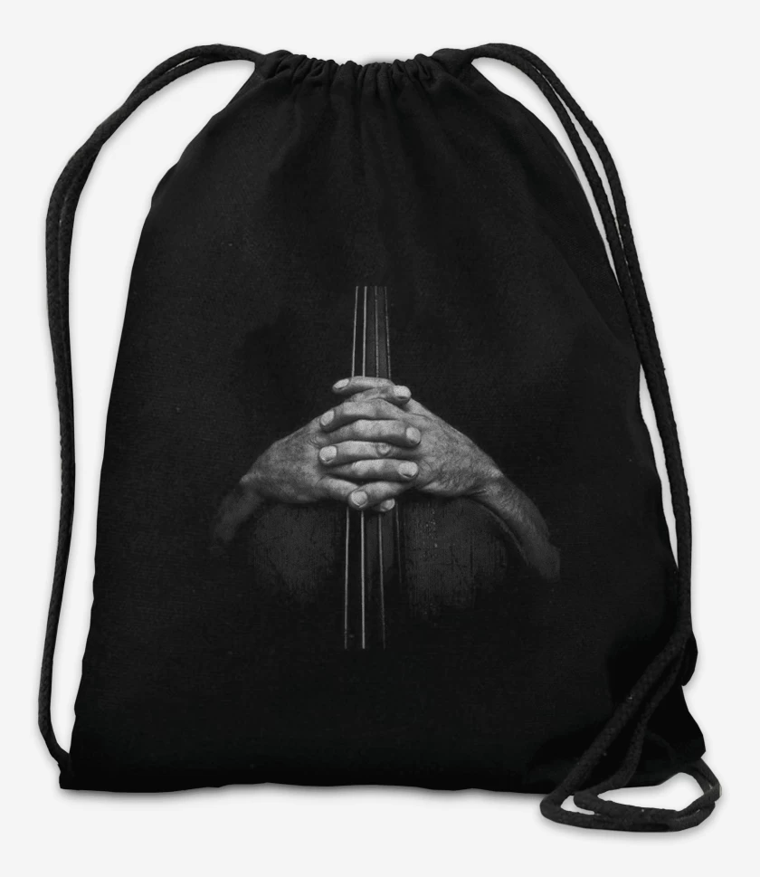 Mochila Negro de contrabajo manos 