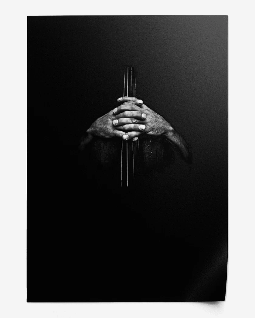 Print Negro de contrabajo manos 