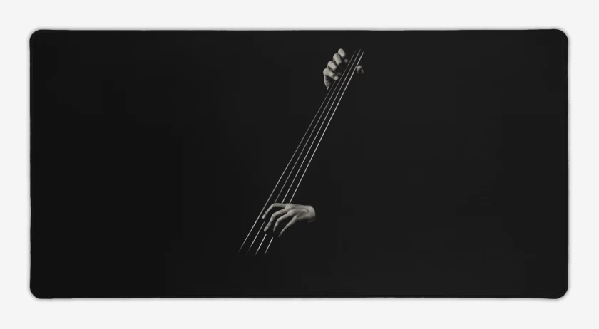 Mouse pad Gamer Negro de CONTRABAJO MANO 